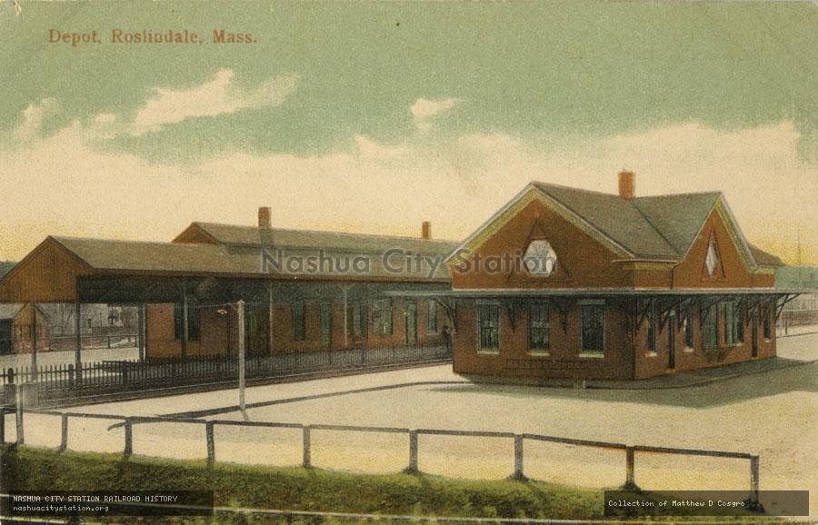 Postcard: Depot, Roslindale, Massachusetts